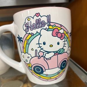Hello Kitty Sanrio Mug XL 25 oz Rainbow In Car Summer Pastel Coffee Mug Cup